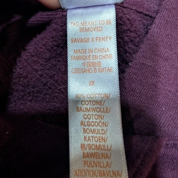 Savage X Fenty Deep Purple Cropped Sweatshirt - Picture 3 of 6